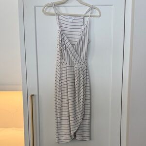 Market & Spruce Black and White Striped Midi Dress